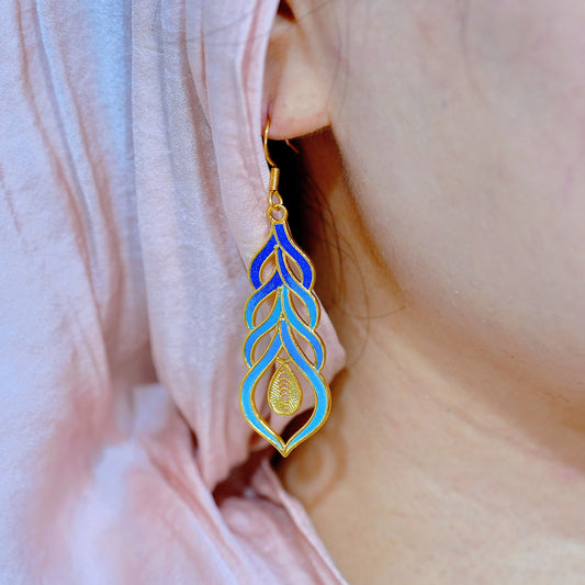 Tears of Noor – Cloisonné Drop Enamel 18K Gold Plated Earrings