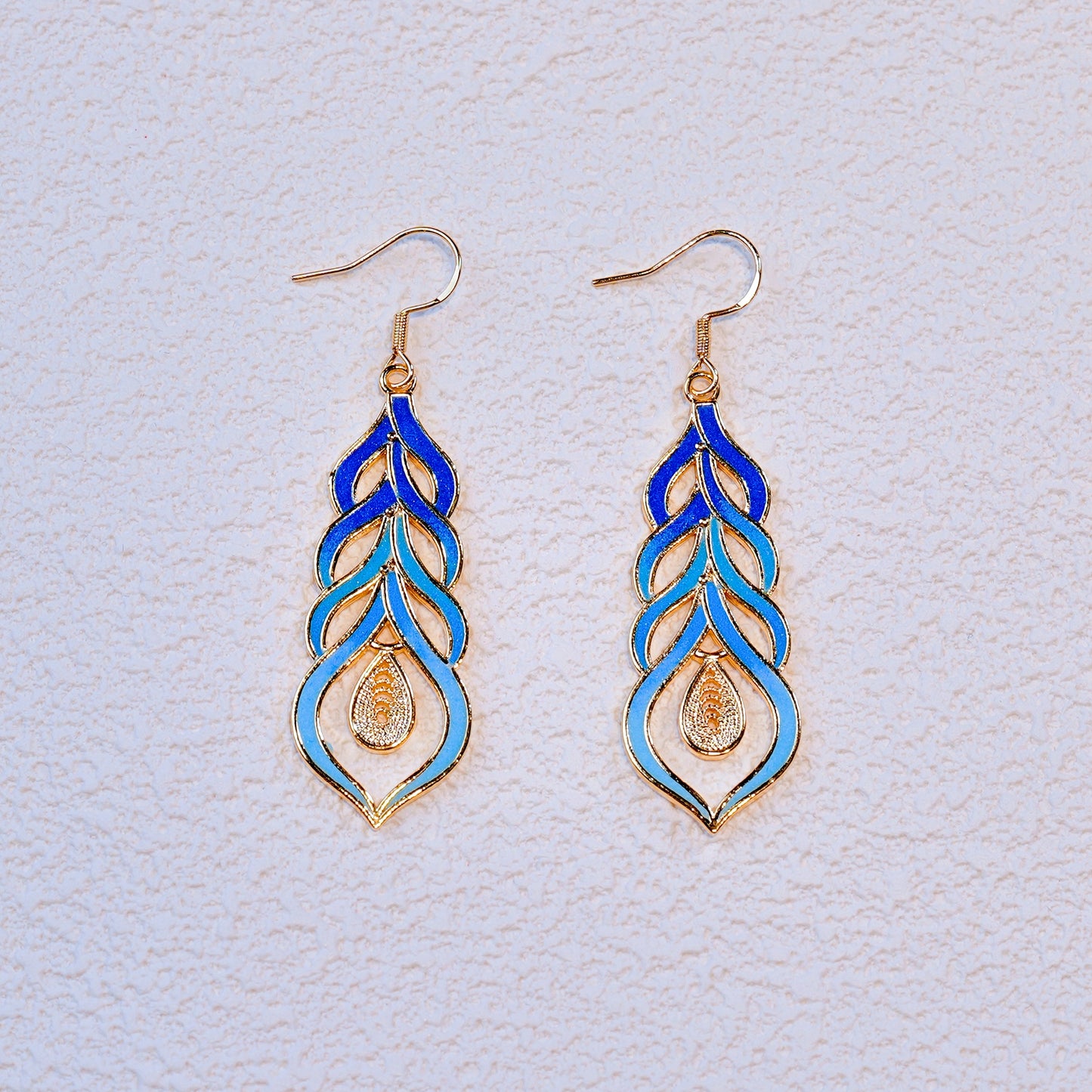 Tears of Noor – Cloisonné Drop Enamel 18K Gold Plated Earrings